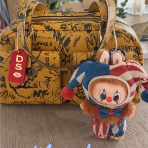 Coach Twin Turn Lock Yellow Graffiti Handbag